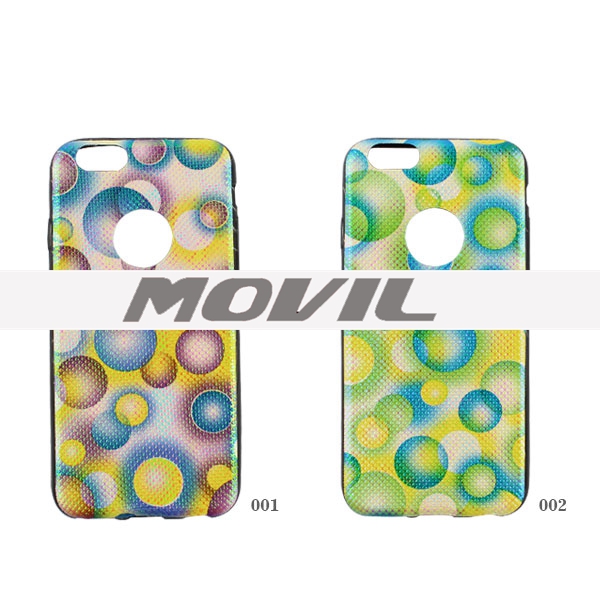 NP-2676 Impreso stick piel tpu funda pu cubierta trasera para apple iPhone 6-2